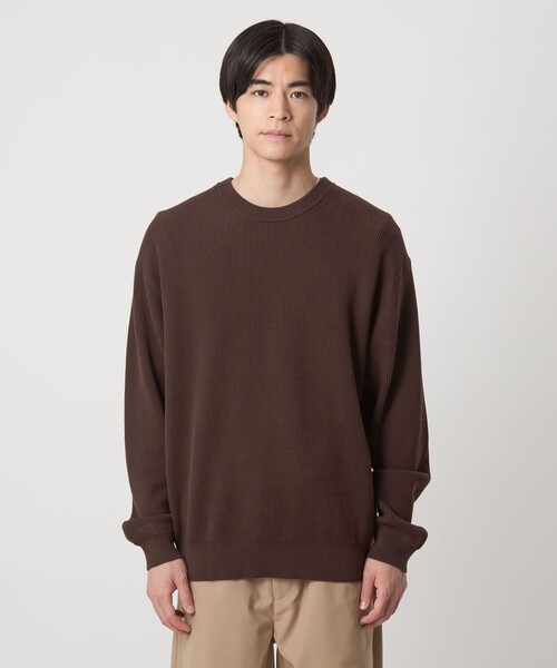 セール】コットン アゼ クルーネック ニット（ニット/セーター