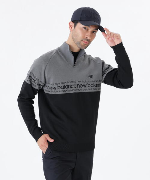 セール】【new balance golf】ロゴライン 軽量 ハーフジップ スタンド