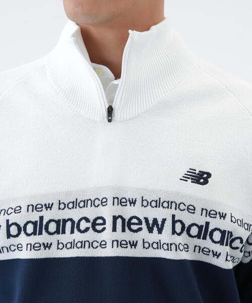 セール】【new balance golf】ロゴライン 軽量 ハーフジップ スタンド
