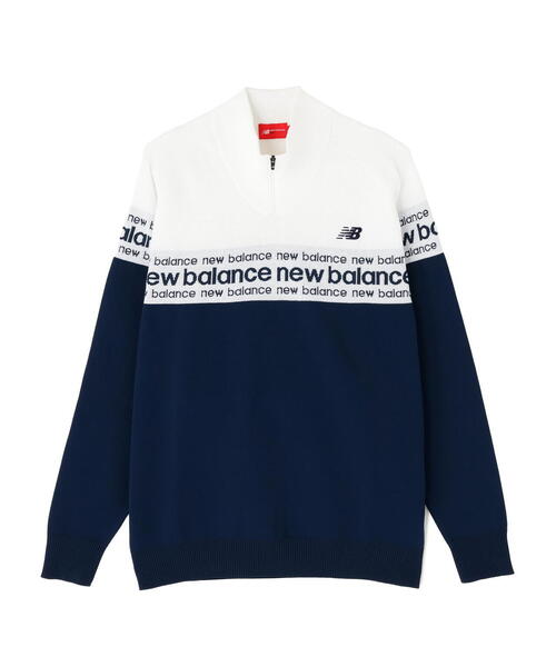 セール】【new balance golf】ロゴライン 軽量 ハーフジップ スタンド