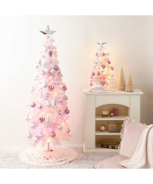 セール】クリスマスツリー スターターセット 150cm ピンク（インテリア