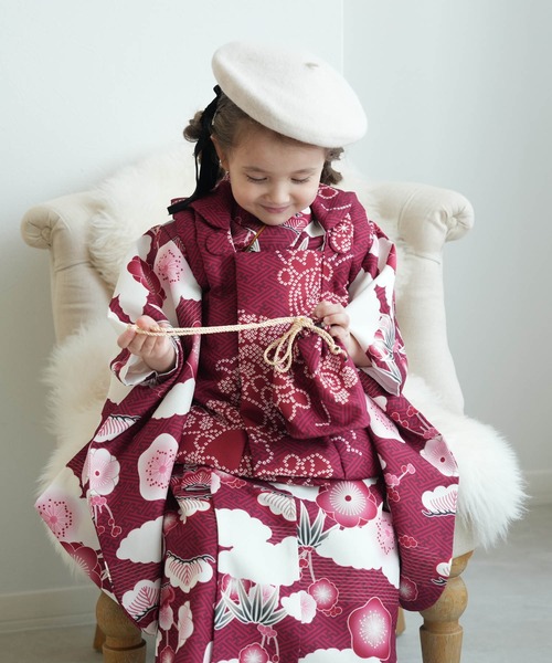 セール】七五三3歳用被布コートセット 女の子 ひよこ商店 レトロ大正