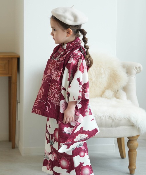 セール】七五三3歳用被布コートセット 女の子 ひよこ商店 レトロ大正