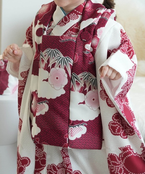 セール】七五三3歳用被布コートセット 女の子 ひよこ商店 レトロ大正