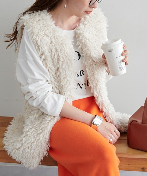 DISCOAT（ディスコート）の「カーリーファーベスト（ベスト）」 - WEAR