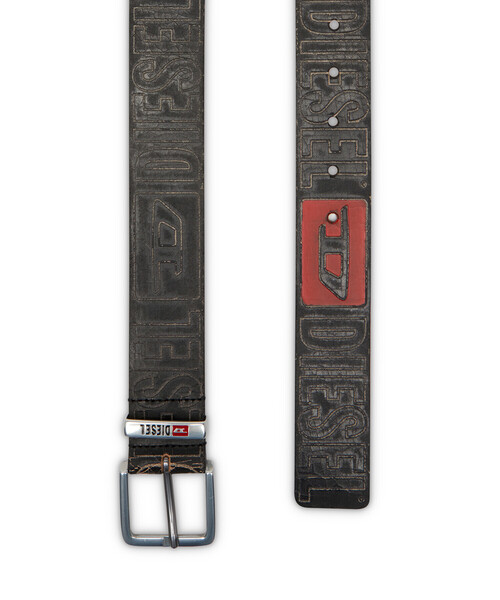 メンズ レザーベルト DIESEL LOGO B-BISCOTTO OUTLINE（ベルト