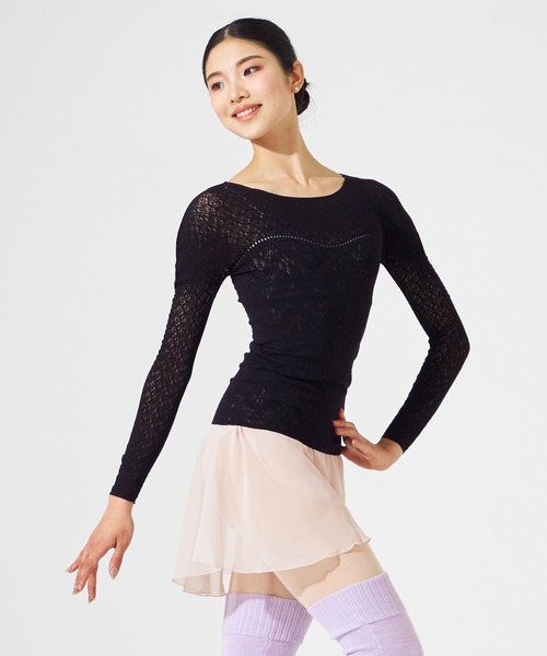 チャコット ノーソーイング 黒 カーディガン Mサイズ Chacott ノー