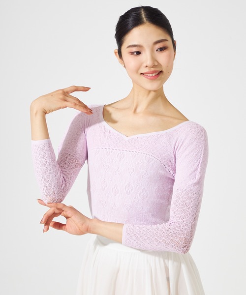 新品、Chacott チャコット ノーソーイングニット、M、パープル Chacott