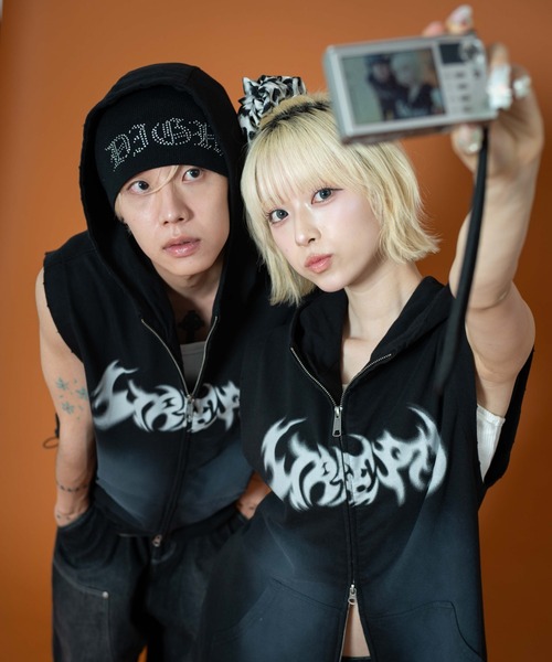 セール】LTR DEPTH/ノースリーブグラフィックZIPパーカー（パーカー