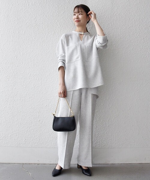 セール】SHIPS any:〈洗濯機可能〉ツイード ライク マリン パンツ