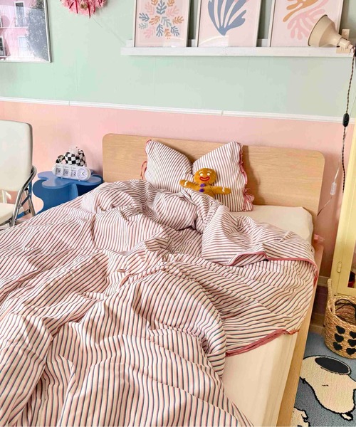 Casselini HOME(キャセリーニ ホーム)ストライプ布団カバー(シングル