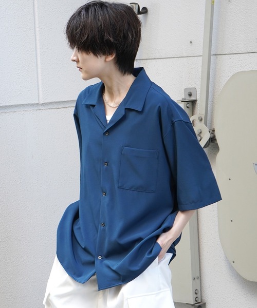 セール】25SS 4WAYストレッチ オープンカラールーズシャツ ユニ