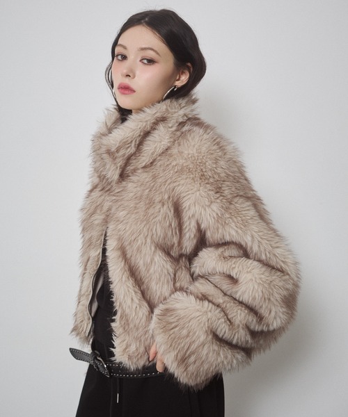 フェイクファー ショートジャケット（その他アウター）｜ENVYM