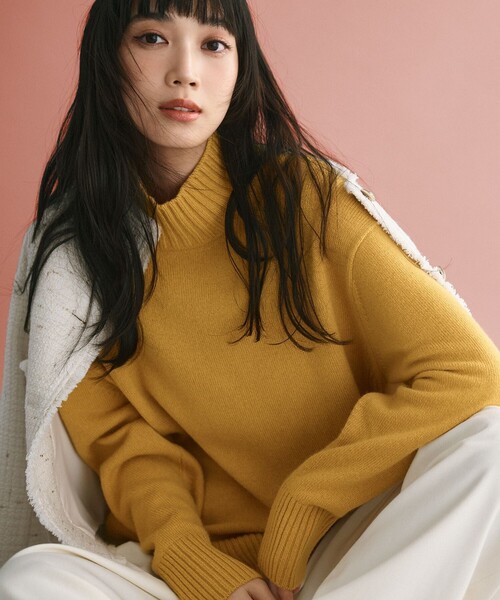 洗える】カシミヤブレンド ハイネック ニット（ニット/セーター）｜23