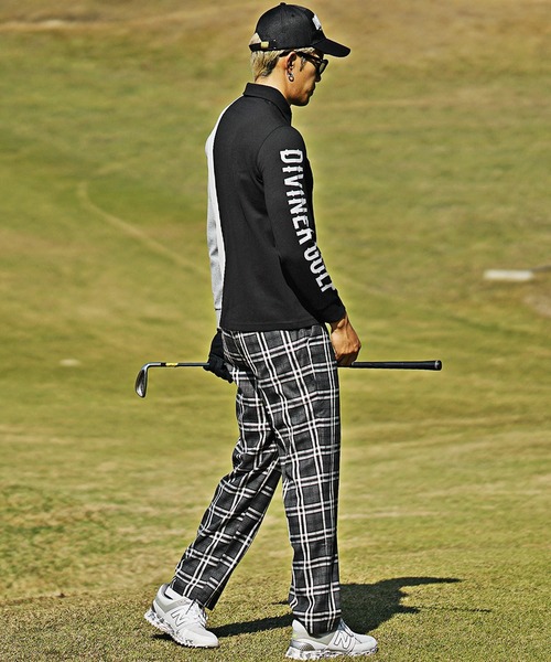 DIVINER GOLF】ストレッチ切り替え長袖ポロシャツ メンズ ゴルフウェア