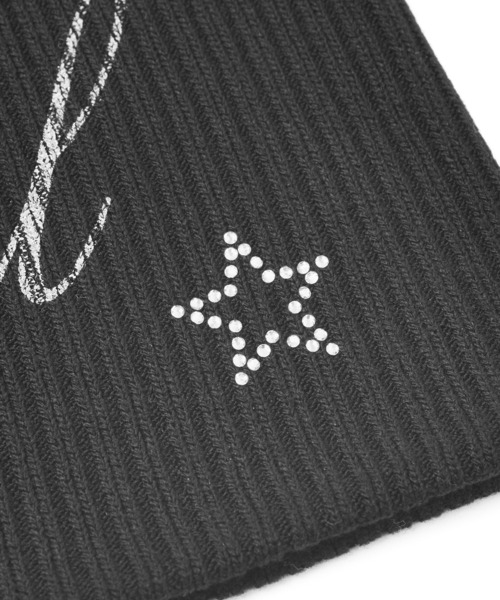 SPRAY LOGO AND STUDDED BEANIE（ニットキャップ/ビーニー）｜X-girl