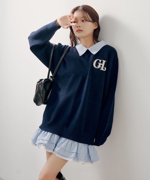 マルチway】シャツレイヤードニットワンピース（ワンピース）｜Chico