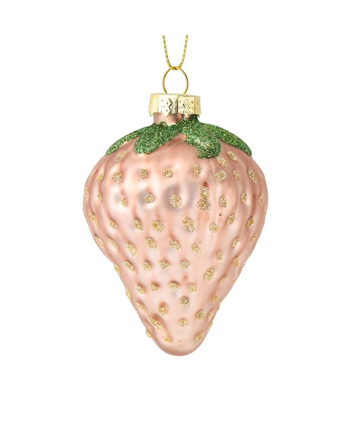 ガラスオーナメント ストロベリー ピンク（インテリア雑貨