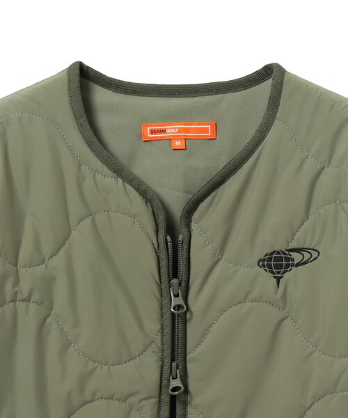 BEAMS GOLF ORANGE LABEL / ノーカラー キルト ブルゾン