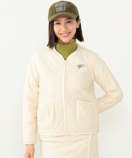 BEAMS GOLF ORANGE LABEL / ノーカラー キルト ブルゾン