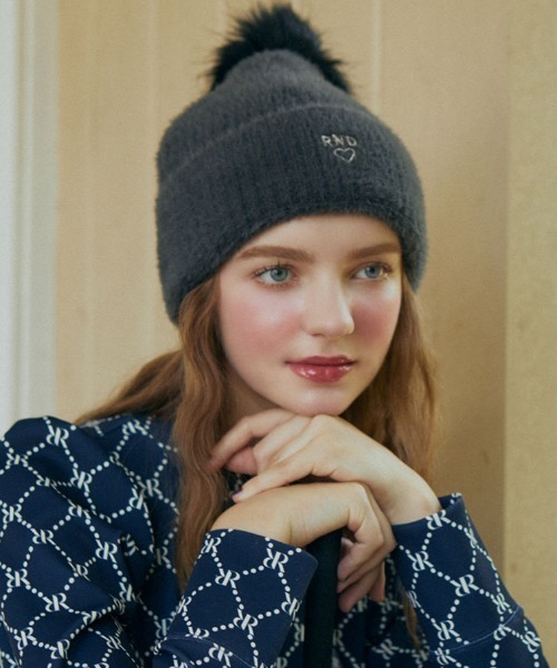 RIENDA GOLF】ポンポン付きニット帽（ニットキャップ/ビーニー