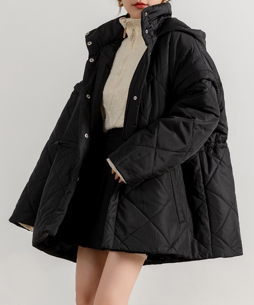 レディース 2WAYドローコードキルティング×ベストショートジャケット