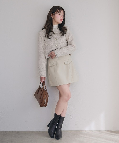 セール】3way short stand collar coat setup / 3wayショート丈ステン