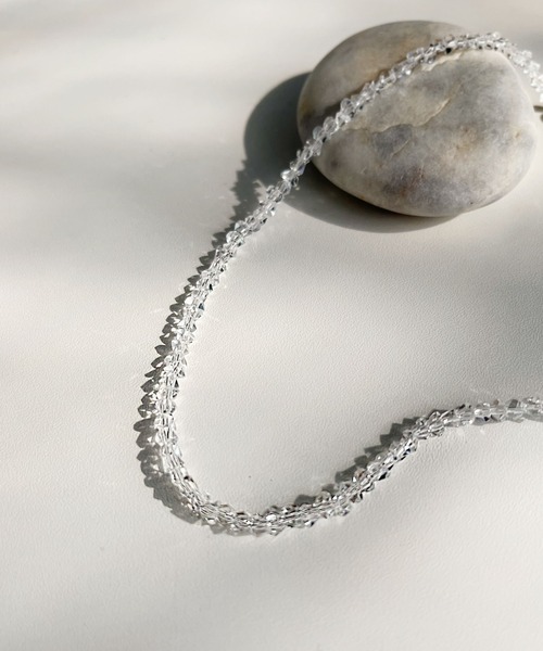 セール】クリスタル クリア ビーズ ネックレス（ネックレス