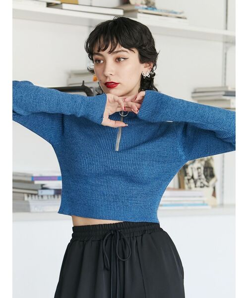 jouetie（ジュエティ）の「ハーフZIPラメタートル（ニット/セーター