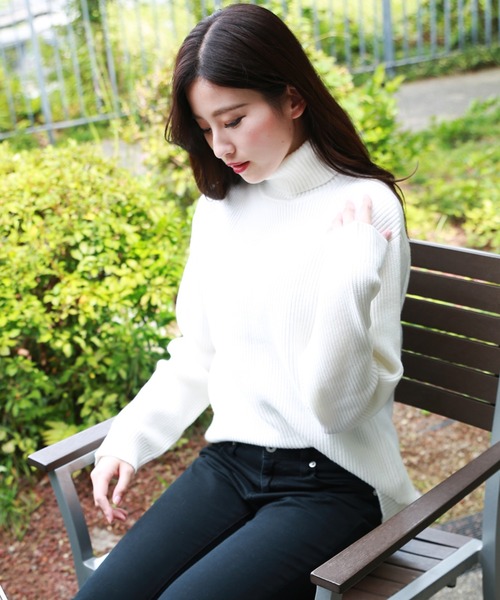 セール】KEEP SHEPE もちもちニット 無地 タートルネック（ニット