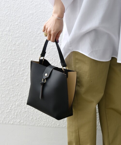 SHIPS any: バイカラー2WAY スクエア ショルダー バッグ（ショルダー