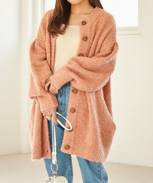 Heather（ヘザー）の「2WAYブークレチュニックカーディガン 258387