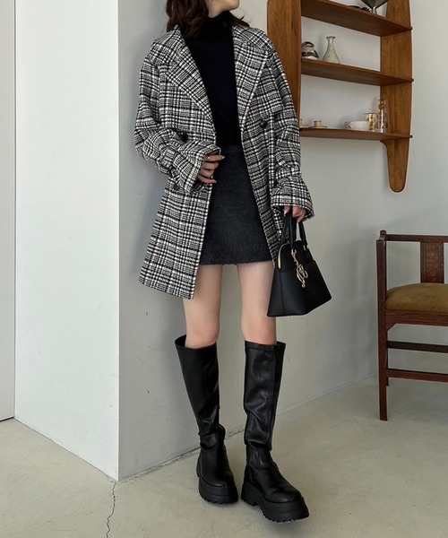 セール】2way/スタンドカラーミドルコート（ピーコート）｜one after