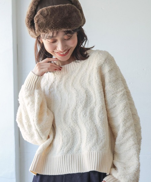 niko and（ニコアンド）の「パイルジャガードニットプルオーバー