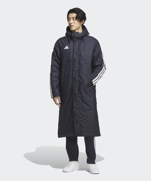 セール】スリーストライプス ルーズフィット ロング ボアコート