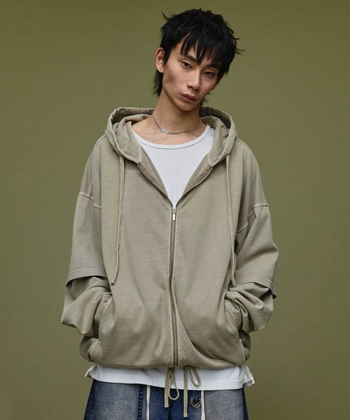 Pigment Heavyweight Double Slider 2way Hoodie / ピグメント