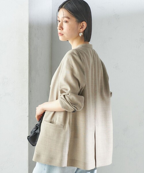 セール】〈手洗い可能〉Asami 麻調合繊 カラーレス ジャケット（ノー