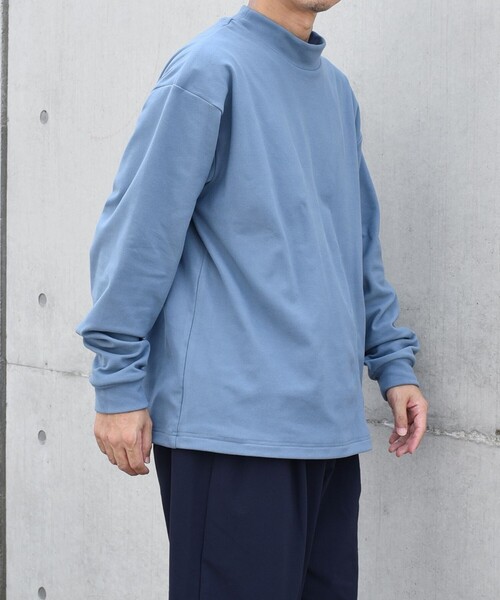 セール】【WEB限定】SHIPS any: ブラッシュド スムース モックネック T