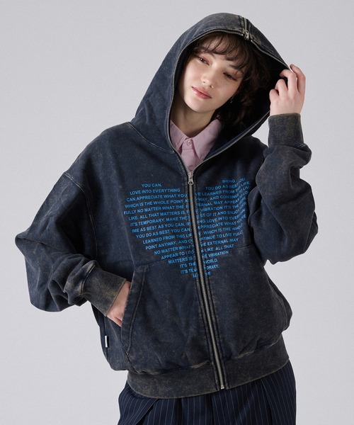 ONCILY × WISH FOR EVER 】HEART COLLAB FULL-ZIP HOODIE / ハート