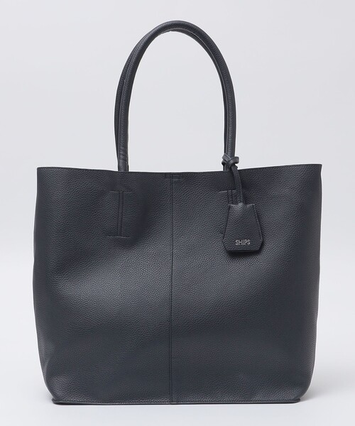 WEB限定】SHIPS: 合成皮革 ビズ トート バッグ (クラッチバッグ付き