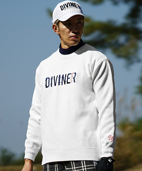 DIVINER GOLF】ロゴ刺繍長袖ニット メンズ ゴルフウェア ニット