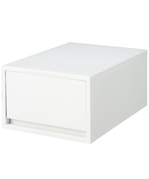 ポリプロピレンケース・引出式・深型・ホワイトグレー （V）約幅26