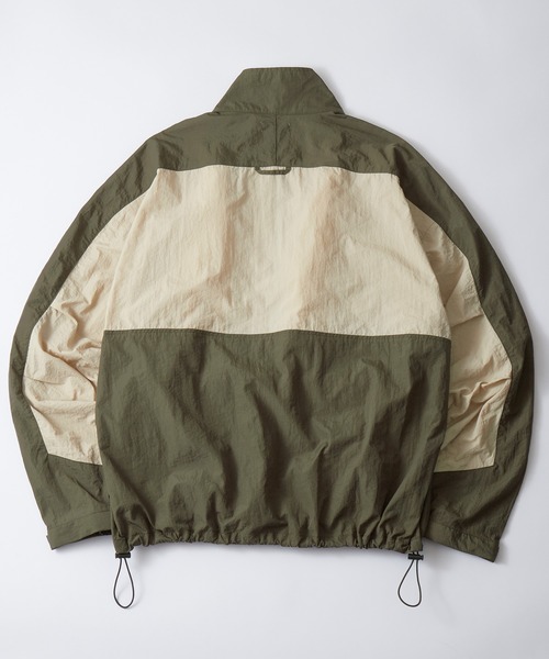 retock's】ロゴ刺繍 ナイロン ビッグアノラック切替スタンドブルゾン