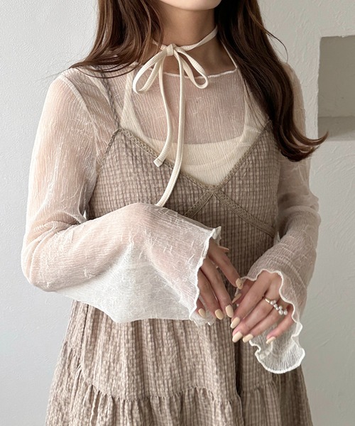 セール】【apres jour clair】楊柳シアートップス（Tシャツ/カットソー