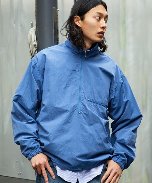 セール】NYLON HALF ZIP BLOUSON SOLID/ナイロンハーフジップブルゾン