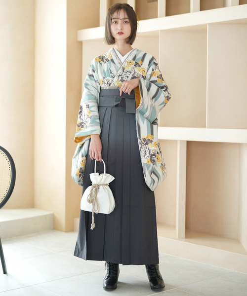 utatane（ウタタネ）の「袴セット ニコアンティーク ミントの矢絣と