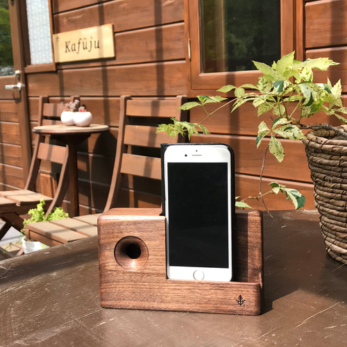 音楽と映像を楽しむ！木製エコスピーカー アウルfree ウォールナット