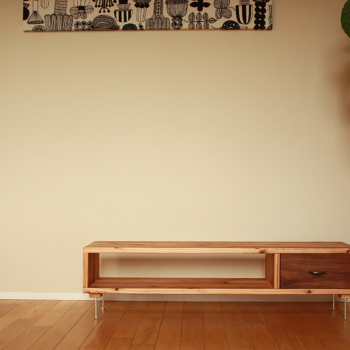 杉×ウォルナット無垢 W1200 テレビ台 / TVボード テレビ台・テレビ