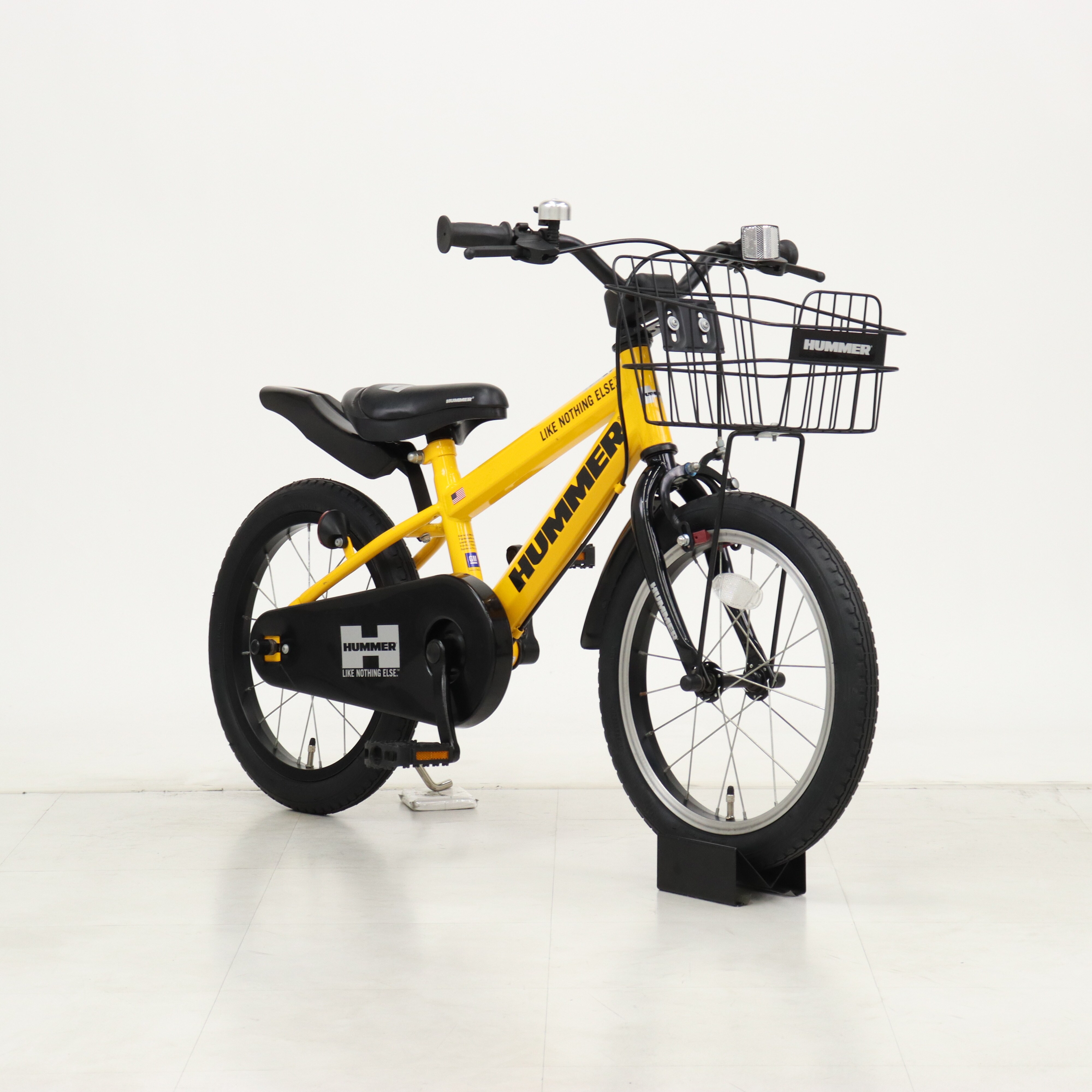 HUMMER 幼児用自転車 イエロー 前カゴ、補助輪付き HUMMER 幼児用