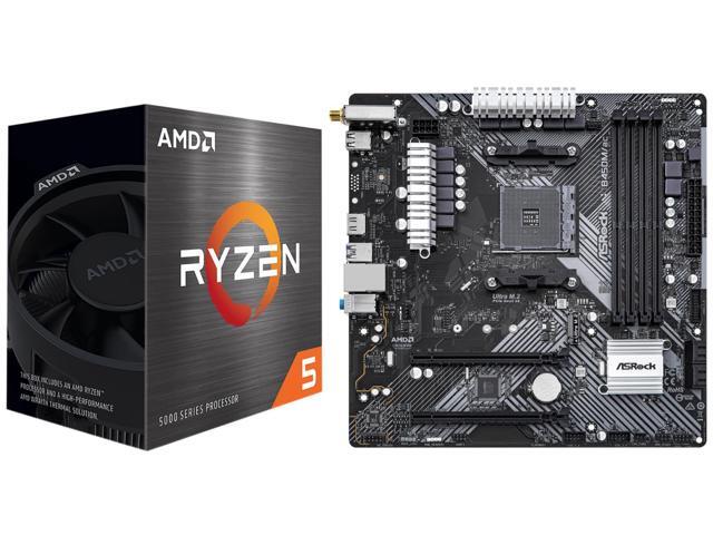 NeweggBusiness - AMD Ryzen 5 5500 CPU bundle with ASRock B450M/AC